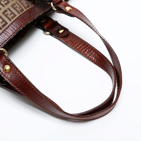 FENDI Zucchino Canvas Tote Bag Brown WS21847