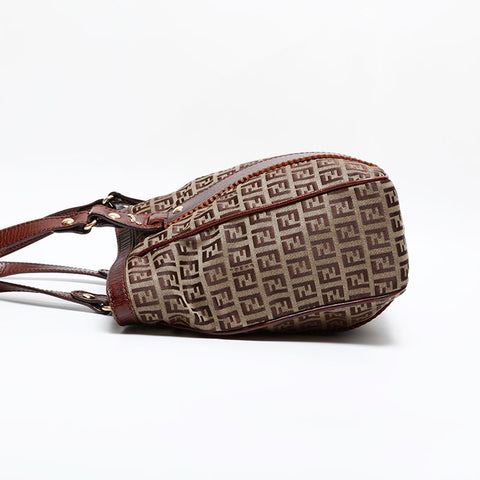 FENDI Zucchino Canvas Tote Bag Brown WS21847