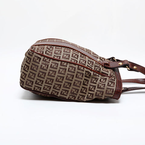 FENDI Zucchino Canvas Tote Bag Brown WS21847