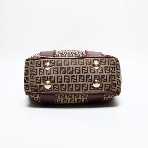 FENDI Zucchino Canvas Tote Bag Brown WS21847