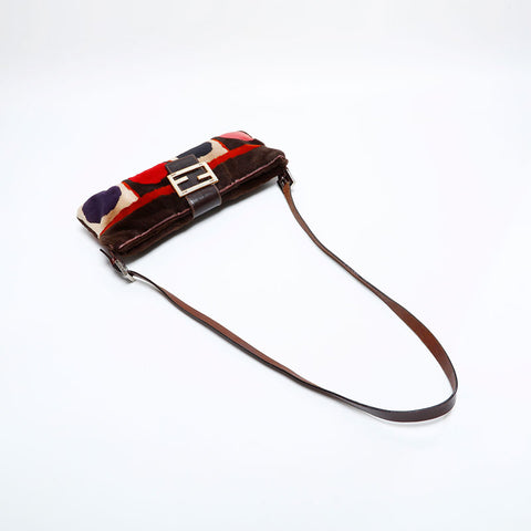 FENDI Fur Harako Mamma Shoulder Bag Brown WS21848