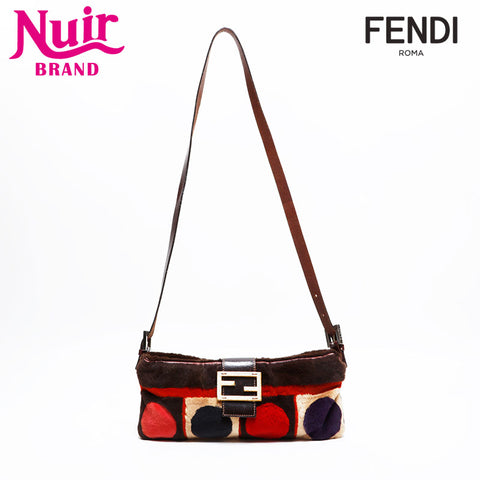 FENDI Fur Harako Mamma Shoulder Bag Brown WS21848