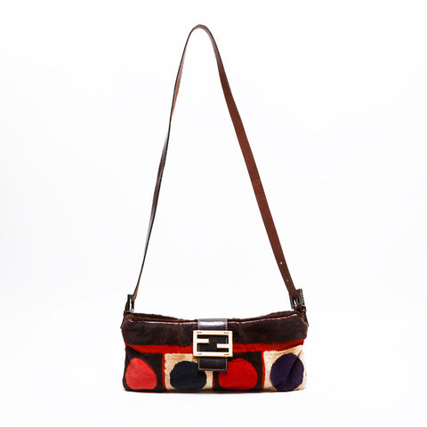 FENDI Fur Harako Mamma Shoulder Bag Brown WS21848