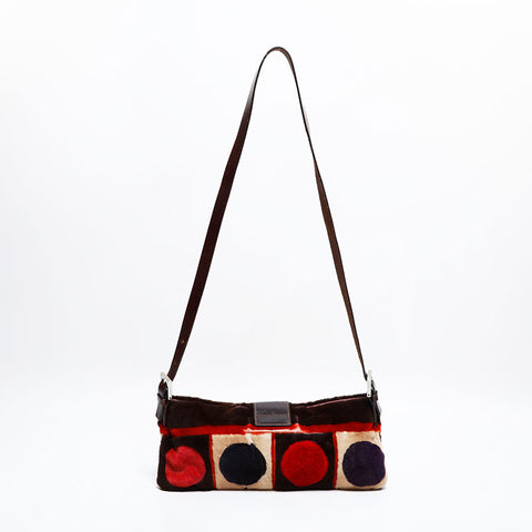 FENDI Fur Harako Mamma Shoulder Bag Brown WS21848