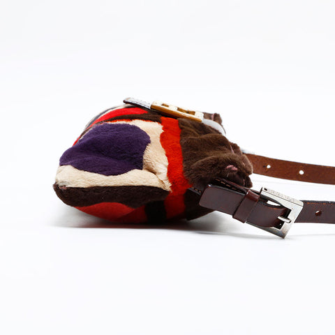 FENDI Fur Harako Mamma Shoulder Bag Brown WS21848
