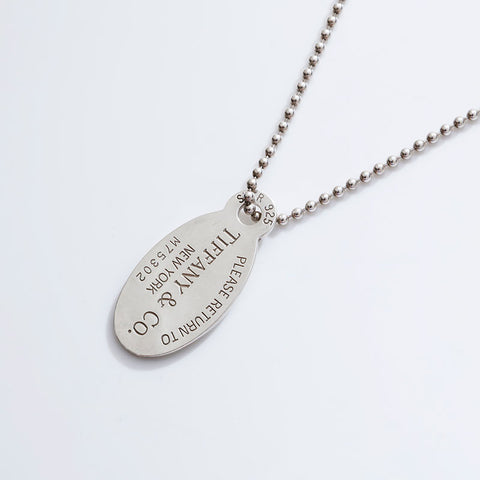 ティファニー TIFFANY&Co. リターントゥ プレート 925 ボールチェーン ネックレス シルバー WS21852