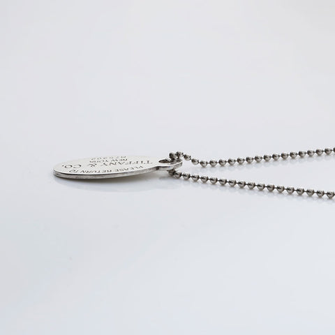 TIFFANY&Co. Return to Plate 925 Ball Chain Necklace Silver WS21852