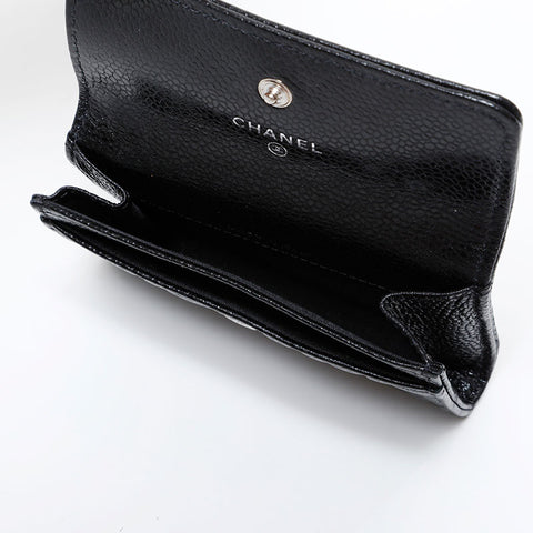 CHANEL 30 Series 2020-2021 Camellia Patent Leather Business Card Case Card Case black WS21853