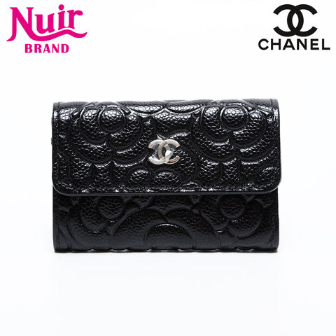 CHANEL 30 Series 2020-2021 Camellia Patent Leather Business Card Case Card Case black WS21853