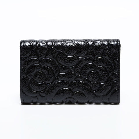 CHANEL 30 Series 2020-2021 Camellia Patent Leather Business Card Case Card Case black WS21853