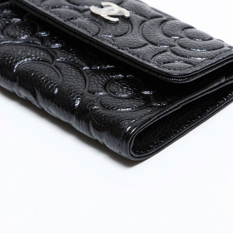 CHANEL 30 Series 2020-2021 Camellia Patent Leather Business Card Case Card Case black WS21853