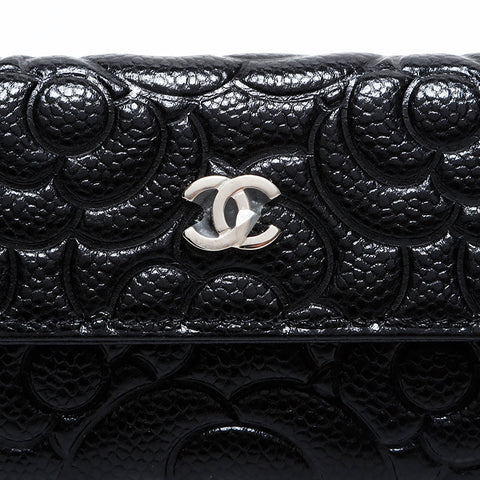 CHANEL 30 Series 2020-2021 Camellia Patent Leather Business Card Case Card Case black WS21853