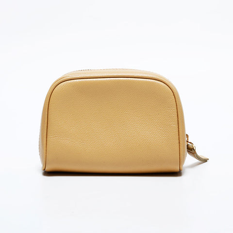 CHANEL COCO Button Leather No.8 2003-2004 Pouch beige WS21855