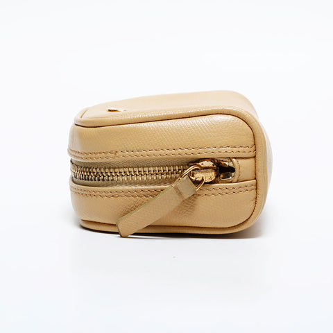 CHANEL COCO Button Leather No.8 2003-2004 Pouch beige WS21855