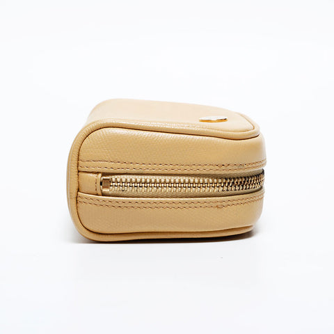 CHANEL COCO Button Leather No.8 2003-2004 Pouch beige WS21855