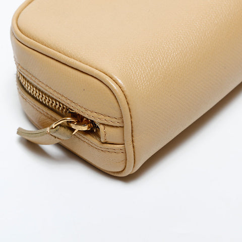 CHANEL COCO Button Leather No.8 2003-2004 Pouch beige WS21855