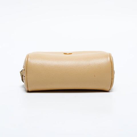 CHANEL COCO Button Leather No.8 2003-2004 Pouch beige WS21855