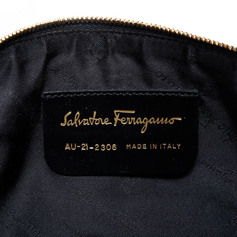 Salvatore Ferragamo leather one belt Shoulder Bag black WS21856