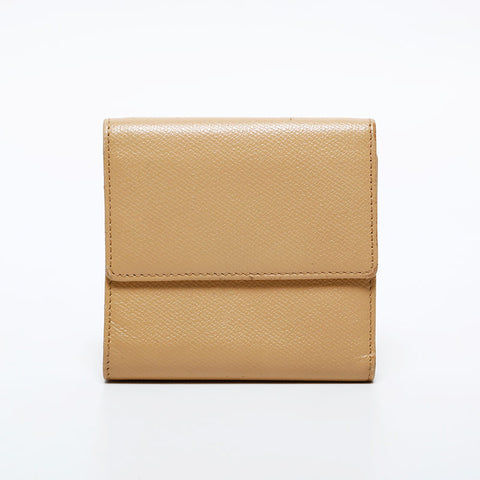 CHANEL No. 8 2003-2004 COCO Button Caviar Bifold Wallet beige WS21857