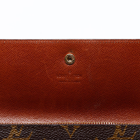 LOUIS VUITTON Monogram Porte Monnaie Credit 1984 Purse Brown WS21858