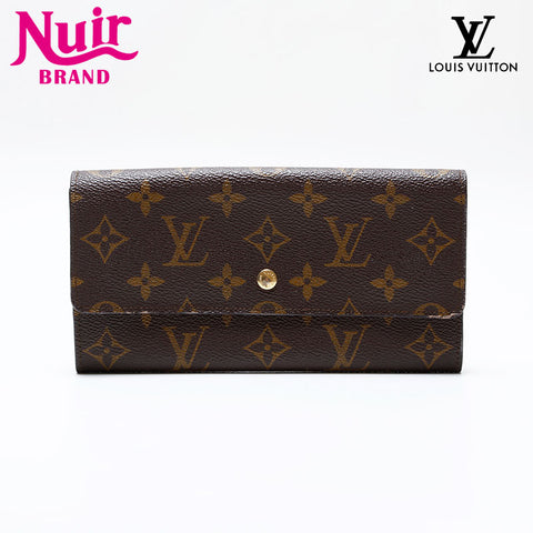 LOUIS VUITTON Monogram Porte Monnaie Credit 1984 Purse Brown WS21858