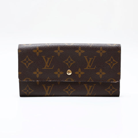 LOUIS VUITTON Monogram Porte Monnaie Credit 1984 Purse Brown WS21858