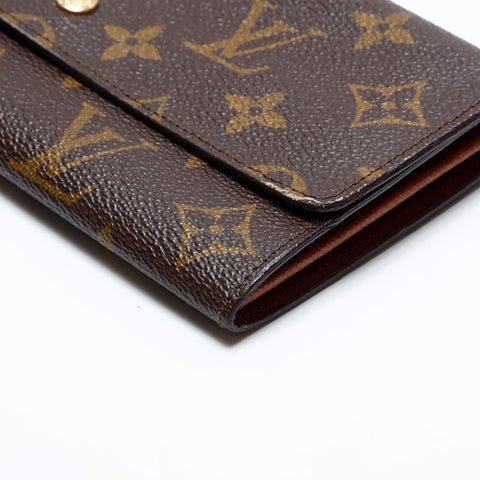 LOUIS VUITTON Monogram Porte Monnaie Credit 1984 Purse Brown WS21858