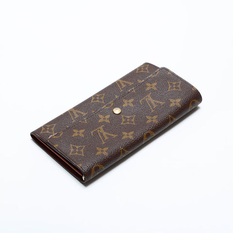 LOUIS VUITTON Monogram Porte Monnaie Credit 1984 Purse Brown WS21858