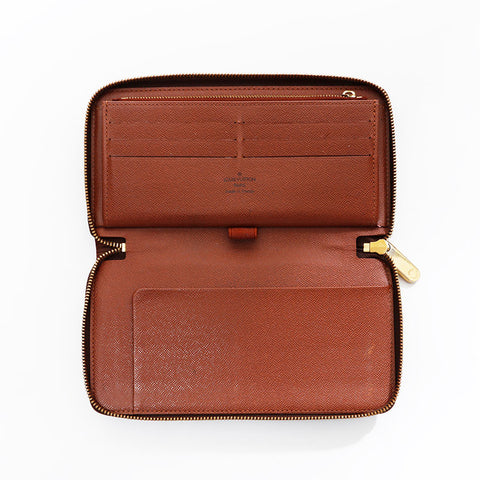 LOUIS VUITTON 2008 Monogram Zippy Organizer Purse Brown WS21860