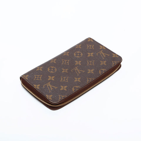 LOUIS VUITTON 2008 Monogram Zippy Organizer Purse Brown WS21860