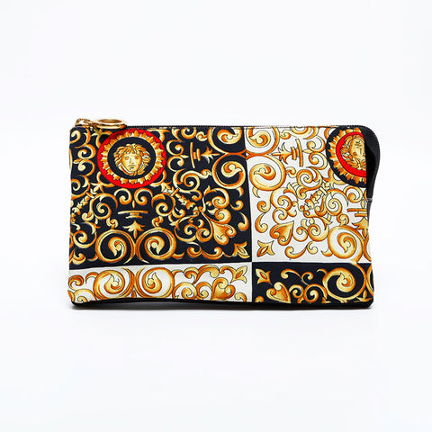 VERSACE All-over Medusa cotton canvas mini clutch bag Pouch black WS21861