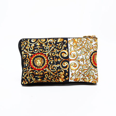 VERSACE All-over Medusa cotton canvas mini clutch bag Pouch black WS21861
