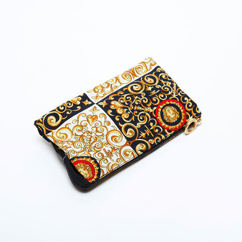 VERSACE All-over Medusa cotton canvas mini clutch bag Pouch black WS21861