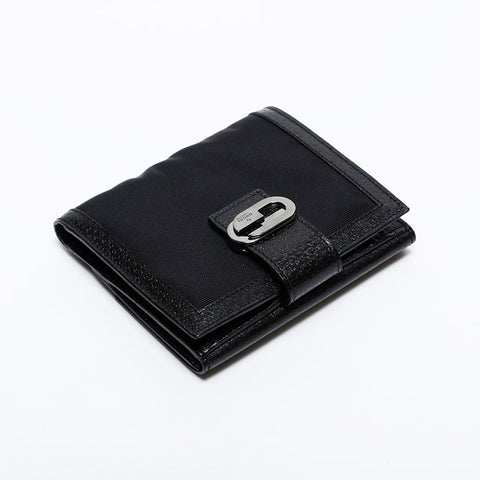 GUCCI Nylon Leather Logo Bifold Wallet black WS21863