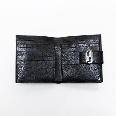 GUCCI Nylon Leather Logo Bifold Wallet black WS21863