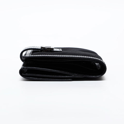 GUCCI Nylon Leather Logo Bifold Wallet black WS21863