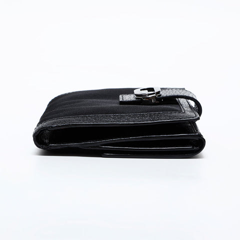 GUCCI Nylon Leather Logo Bifold Wallet black WS21863