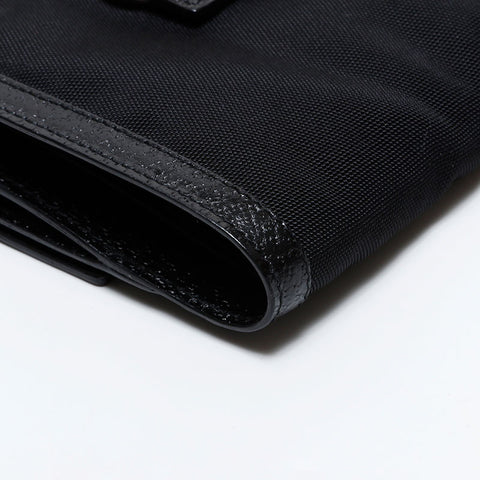 GUCCI Nylon Leather Logo Bifold Wallet black WS21863