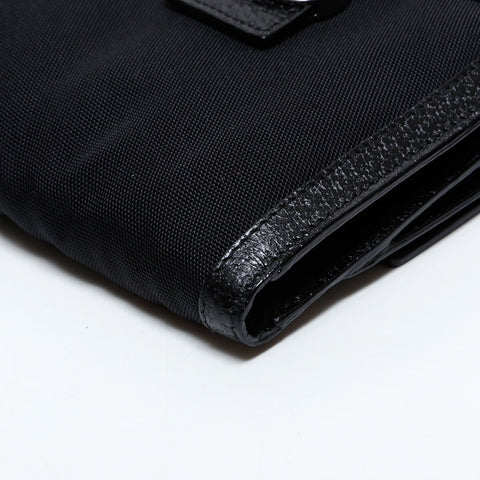 GUCCI Nylon Leather Logo Bifold Wallet black WS21863