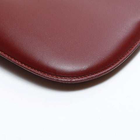 CARTIER Must Do Leather Mini Bag Pouch Red WS21868