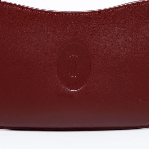 CARTIER Must Do Leather Mini Bag Pouch Red WS21868