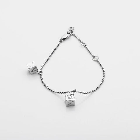 Christian Dior Logo cube bracelet Silver WS21875