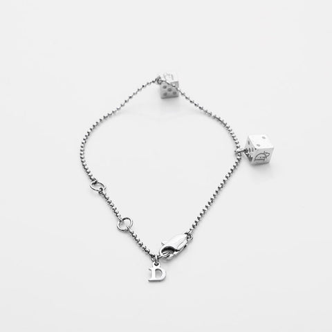 Christian Dior Logo cube bracelet Silver WS21875