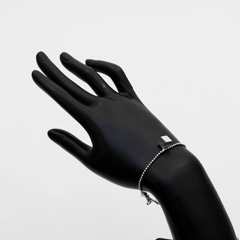 Christian Dior Logo cube bracelet Silver WS21875