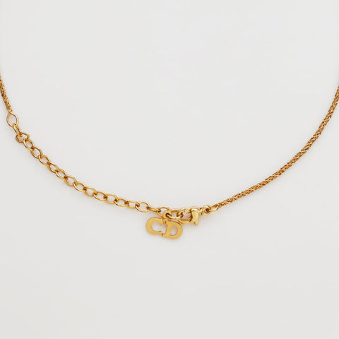 Christian Dior Cube logo Necklace gold WS21876