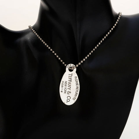 TIFFANY&Co. Return to Plate 925 Ball Chain Necklace Silver WS21877