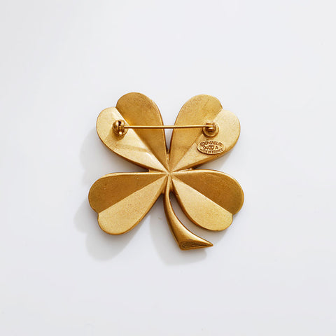 CHANEL 94A 1994 COCO Mark Clover Brooch gold WS21878
