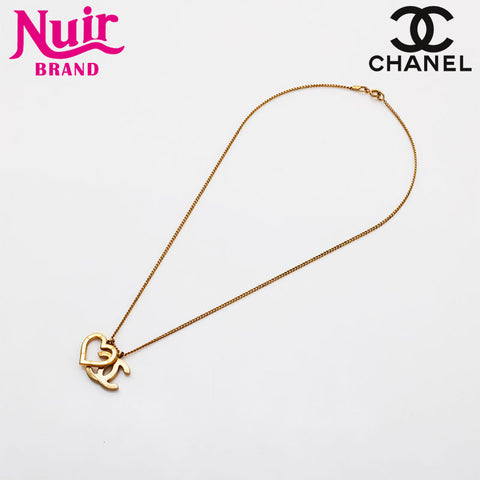CHANEL 04P 2004 COCO Mark Heart Necklace gold WS21879