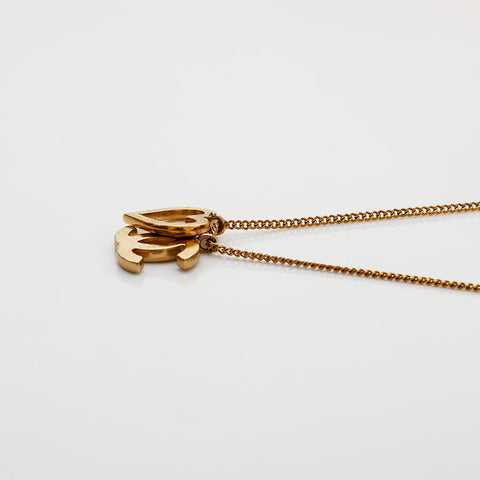 CHANEL 04P 2004 COCO Mark Heart Necklace gold WS21879