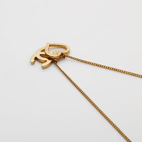 CHANEL 04P 2004 COCO Mark Heart Necklace gold WS21879